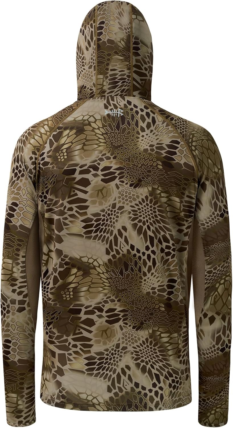 Detalle de BASSDASH Men's UPF 50+ Camo Hunting Fishing Hoodie with Neck Gaiter