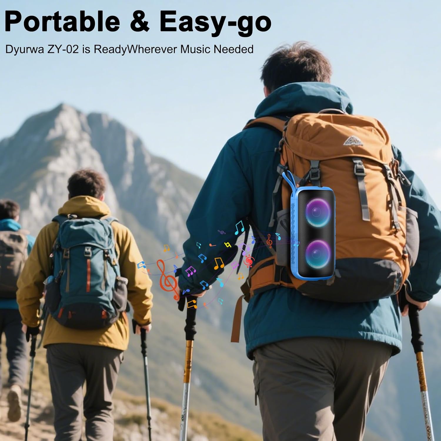 Thumbnail 5 de Dyurwa Portable Bluetooth Speaker (24W stereo, Bluetooth 5.3, 12H playtime, IPX6 waterproof, RGB lights)