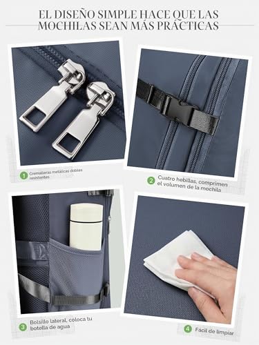 Thumbnail 6 de Hayayu Mochila de viaje 40x30x20 cm: cabina 24 l para Ryanair y aerolíneas europeas