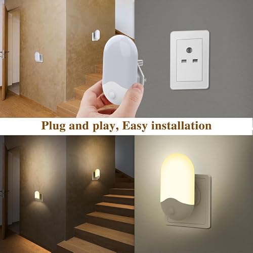 Thumbnail 4 de Detake 2 Pack Night Light Plug in Walls with Dusk to Dawn Sensor (0.5W) – UK Plug