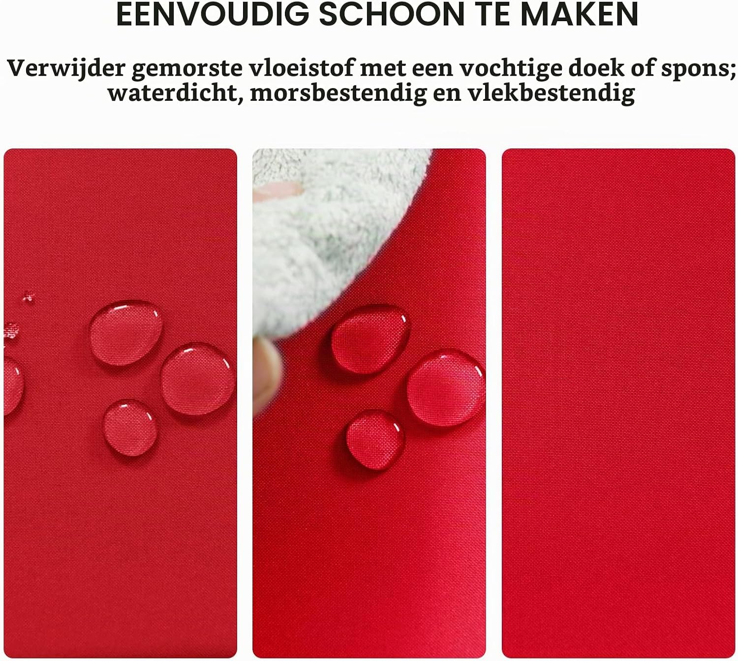 Detalle 2 de DWCN rood tafelkleed 135 x 180 cm, polyester, afwasbaar en waterafstotend