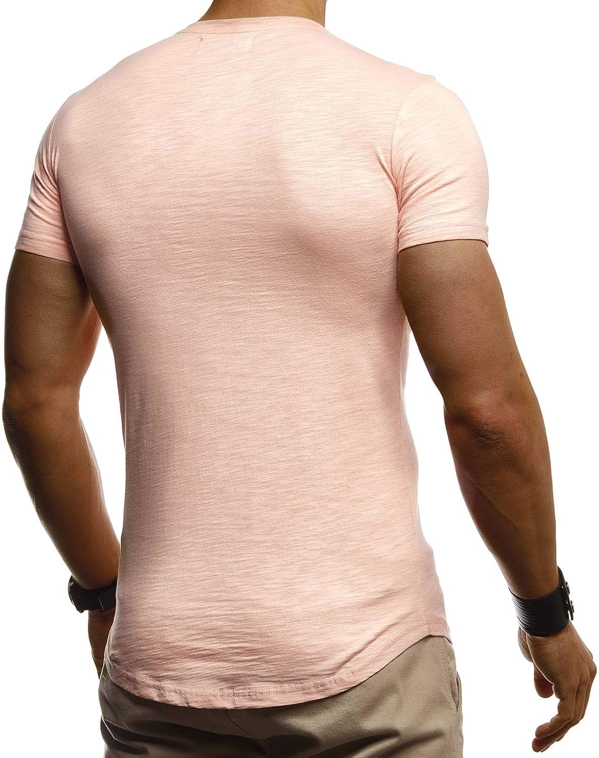 Detalle 1 de Leif Nelson T-Shirt Homme Col Rond LN-8294 — T-shirt en pur coton, coupe Regular Fit