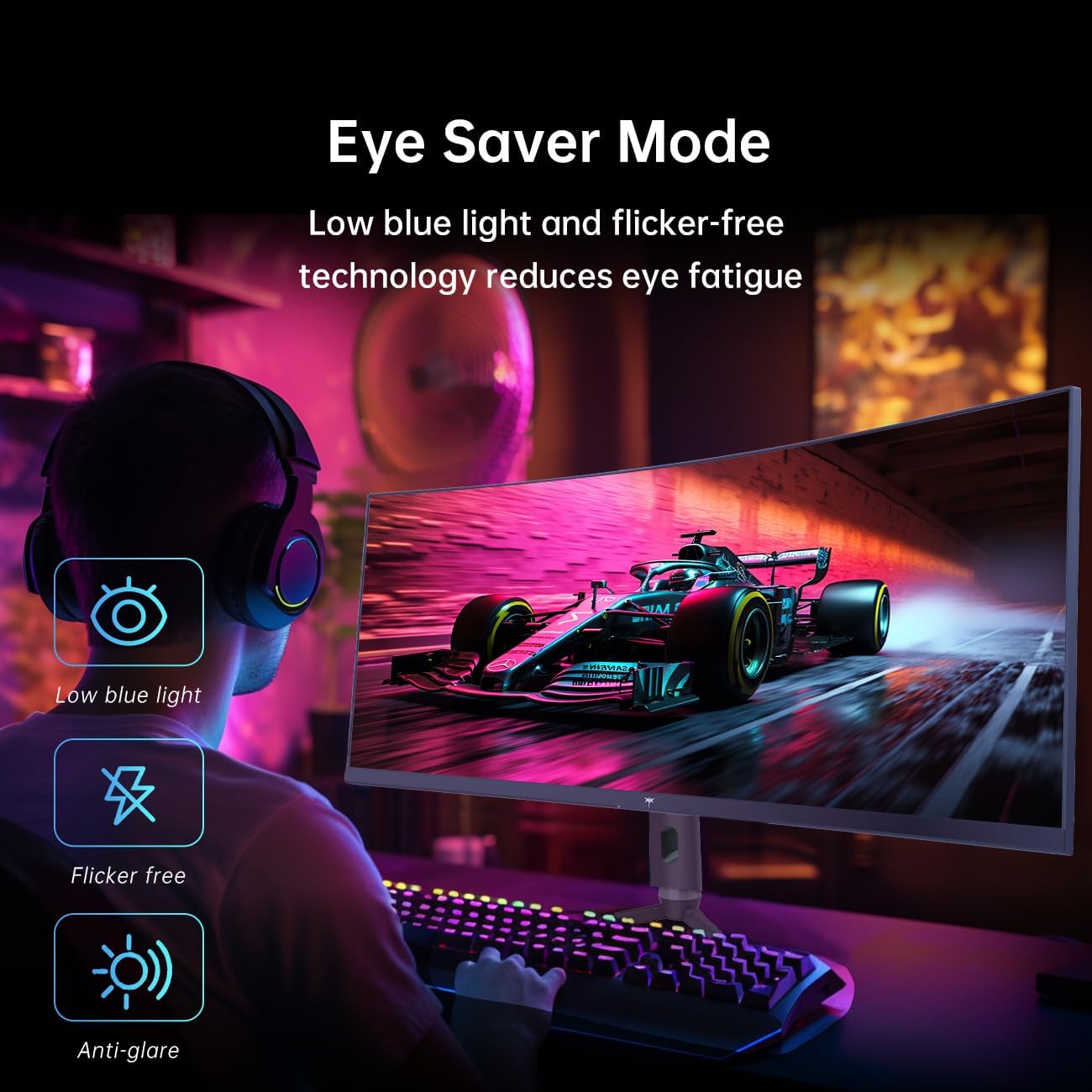 Thumbnail 5 de KTC 34 Inch Ultrawide Monitor H34S18S — 180Hz WQHD Curved Gaming Display