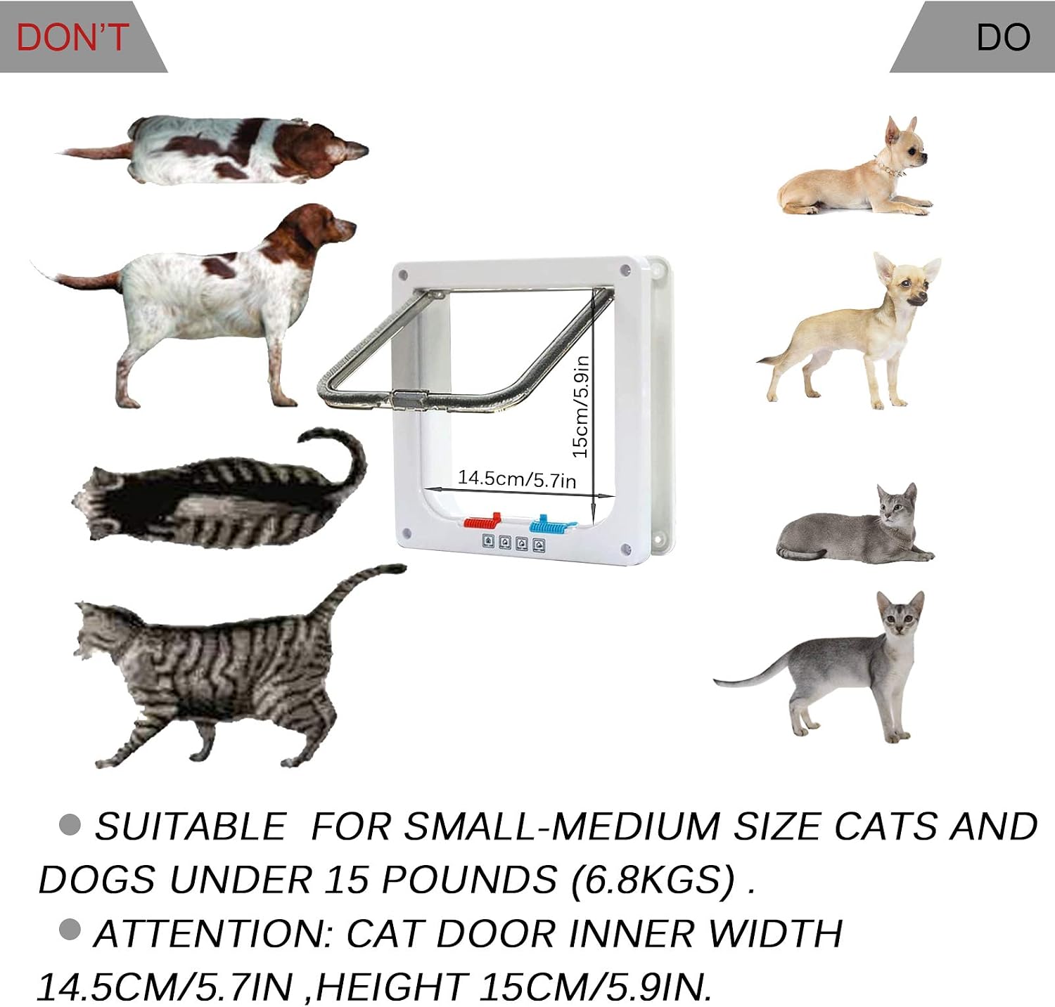 Thumbnail 5 de PetsN'all Indoor Cat Door 4-Way Locking 15 lb