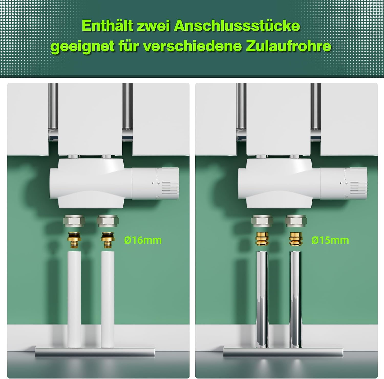 Detalle 2 de PESENXAN Multiblock Heizkörperventil 7-28 °C