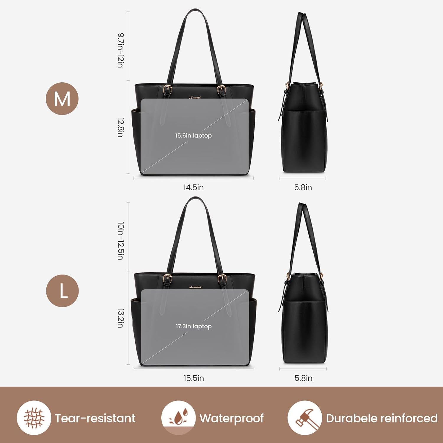 Thumbnail 4 de LOVEVOOK Designer Series Laptop Bag for Women – A stylish, organised tote with a padded 15.6" laptop compartment