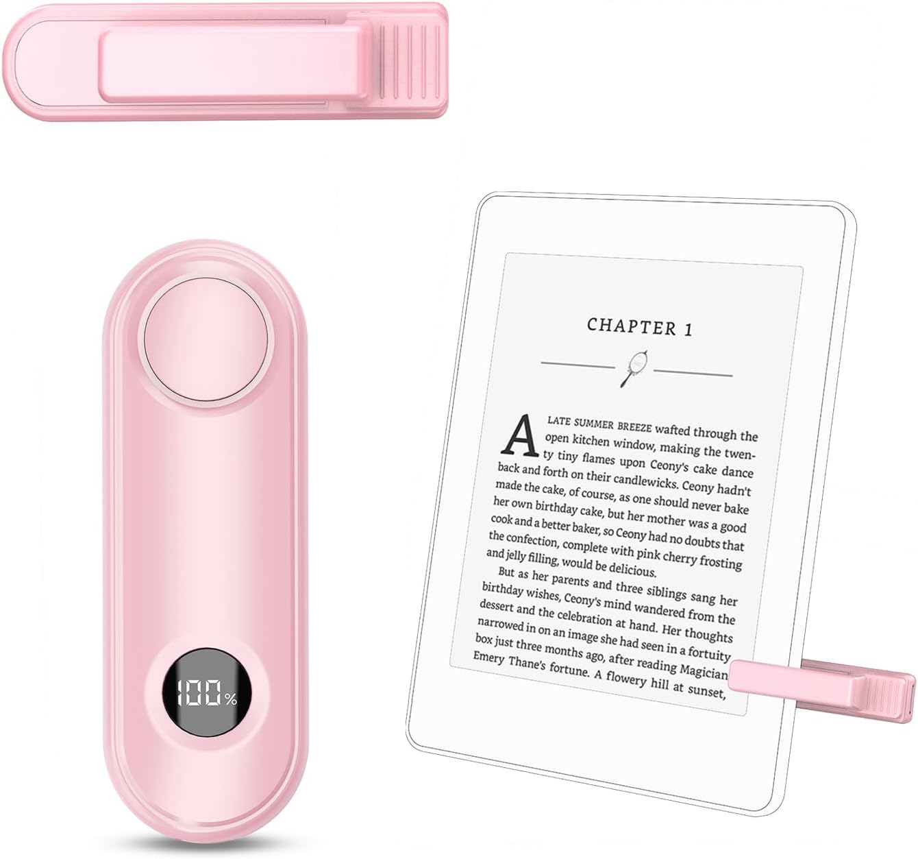 Detalle de RF Fernbedienung Seitenwenden zum Lesen – Rosa, kompatibel mit Kindle Paperwhite/Oasis & mehr