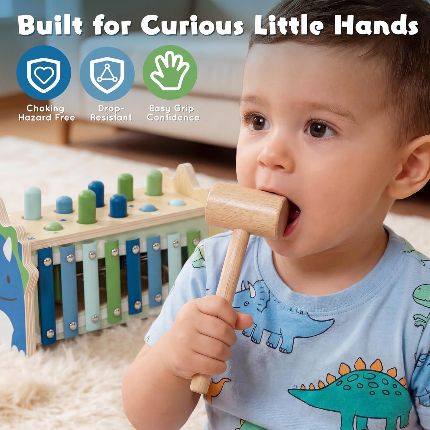 Thumbnail 1 de Lehoo Castle Montessori wooden hammering and xylophone toy set (age 1–3)