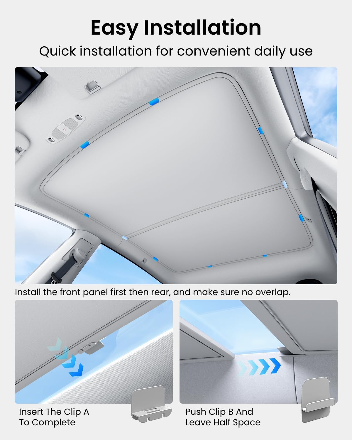 Thumbnail 5 de REEVAA Tesla Model Y Sunshade Roof 2PCS Gray