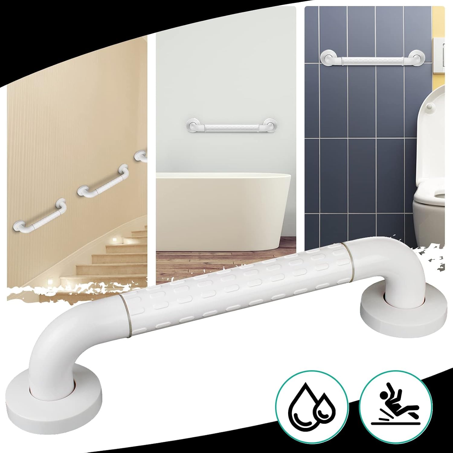 Thumbnail 6 de Bathroom Grab Rails with Non-Slip Grip for Elderly and Disabled