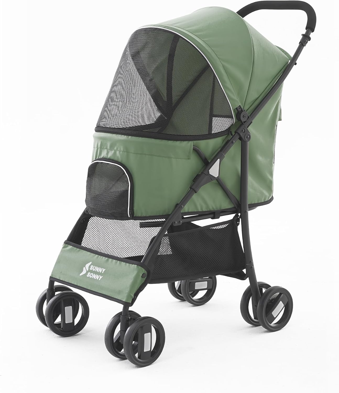 Detalle 2 de Sunny Sonny Pet Stroller for S/M Dogs & Cats up to 15kg – Foldable Travel Carrier with Swivel Wheels
