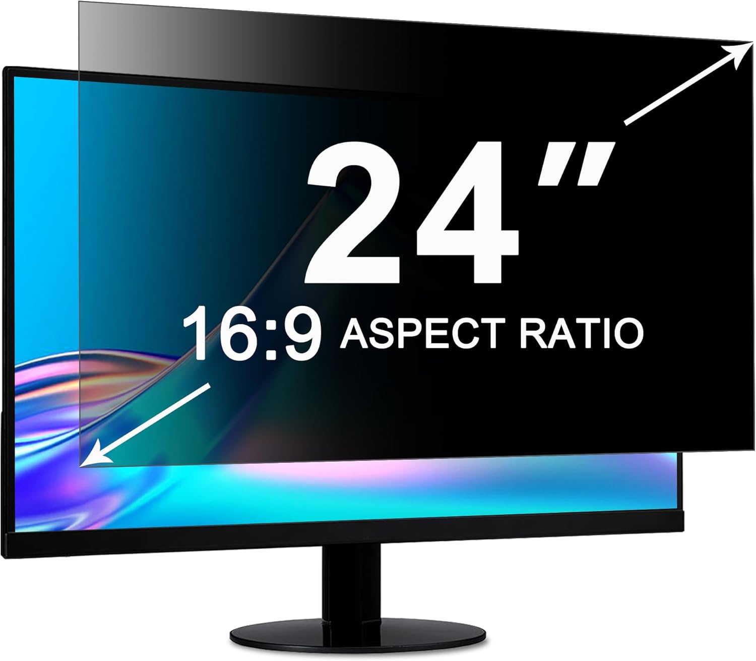Detalle de ZOEGAA Blickschutzfolie 24 Zoll 16:9 für Monitor (Anti-Blaulicht) – abnehmbarer Privacy Screen
