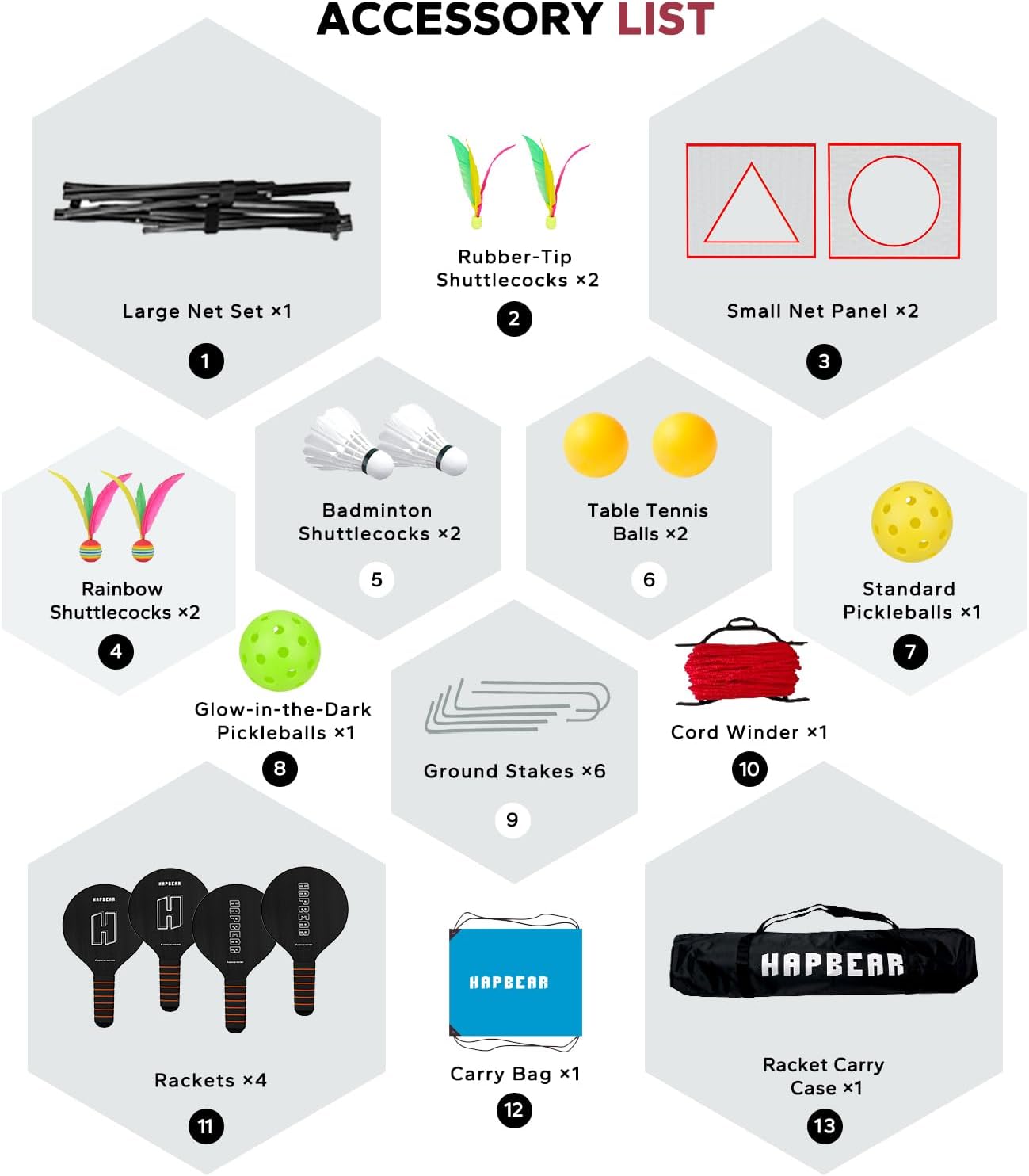 Detalle de HAPBEAR Paddle and net set