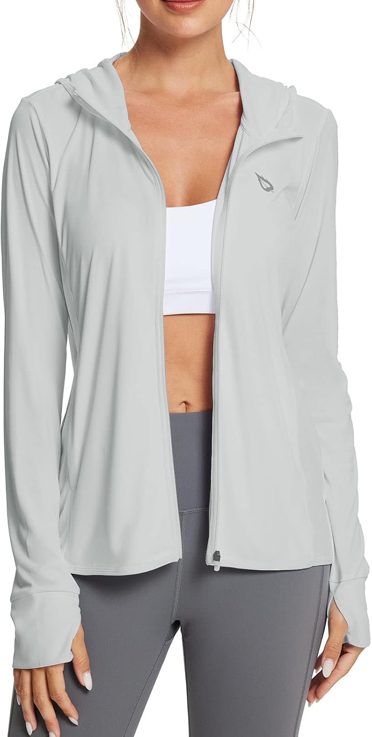 Detalle de Baleaf Women's Sun Protection Jacket Hoodie: Lightweight UPF 50+ Long Sleeve Cover Up