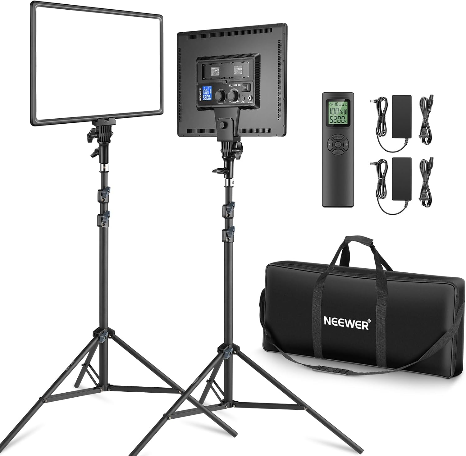 Detalle de NEEWER NL-288ARC(2-Pack) 18-inch LED Video Light Kit, 45W, Bi-Colour
