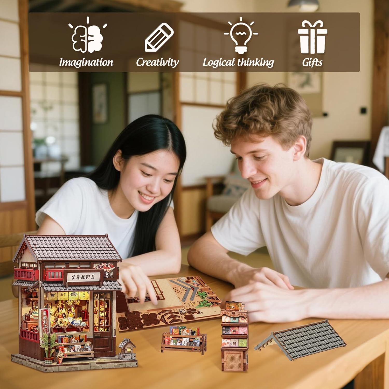 Thumbnail 4 de Cutefun Book Nook Kit Japan – DIY-Miniatur-Bausatz für Erwachsene (Tiny House mit LED-Licht)