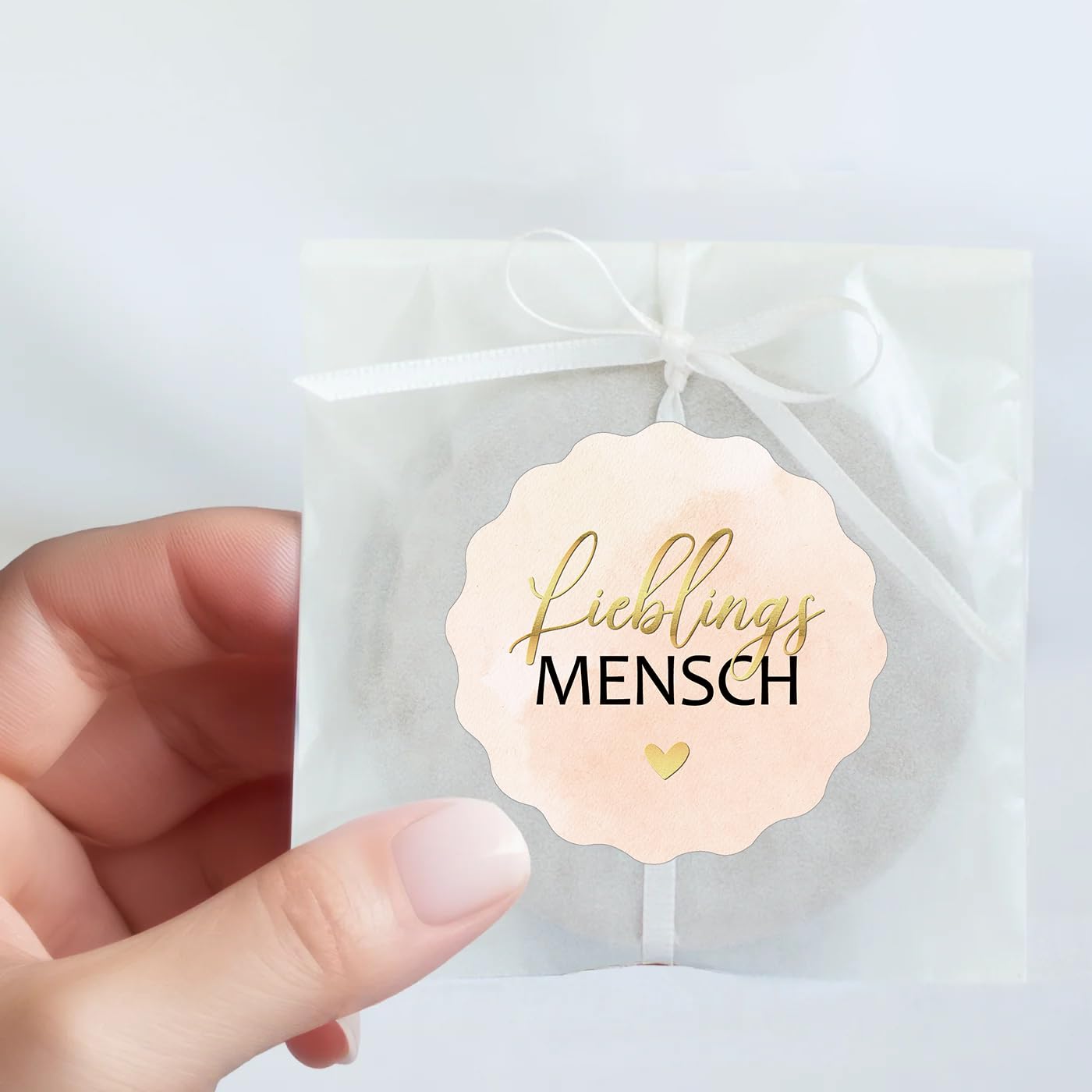 Detalle 2 de WangsLICHT Veredelte Geschenkaufkleber 5 cm