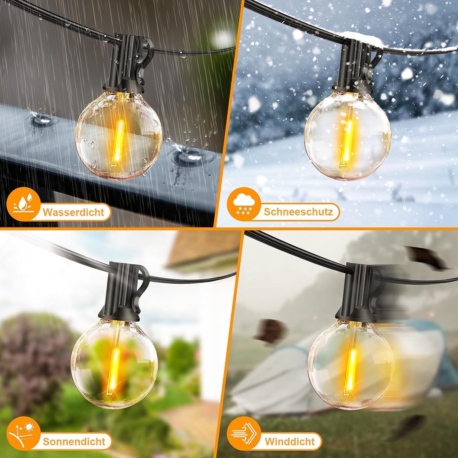 Detalle 1 de LED Lichterkette 60m außen dimmbar