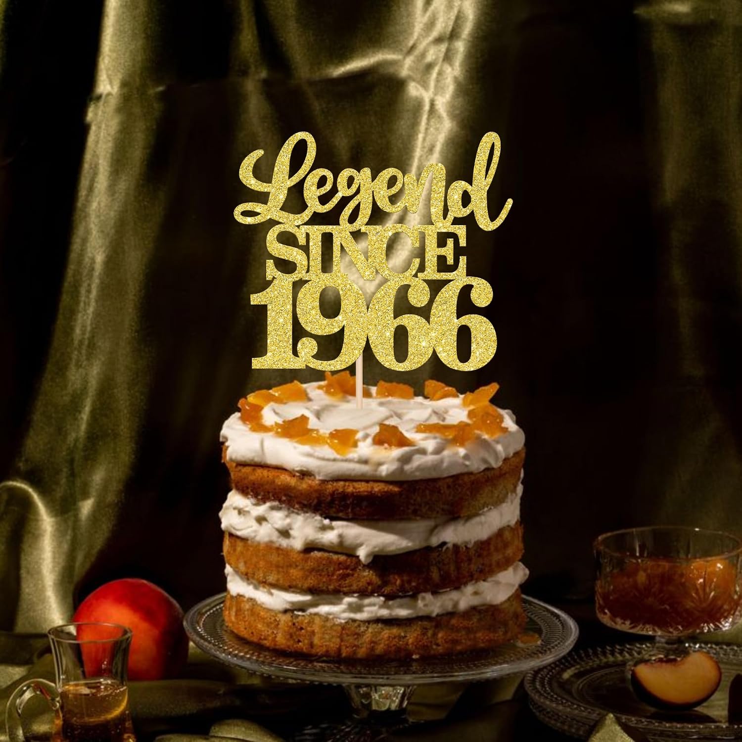 Thumbnail 6 de SYKYCTCY 60th Birthday Glitter Cake Topper – Legend Since 1966 Gold