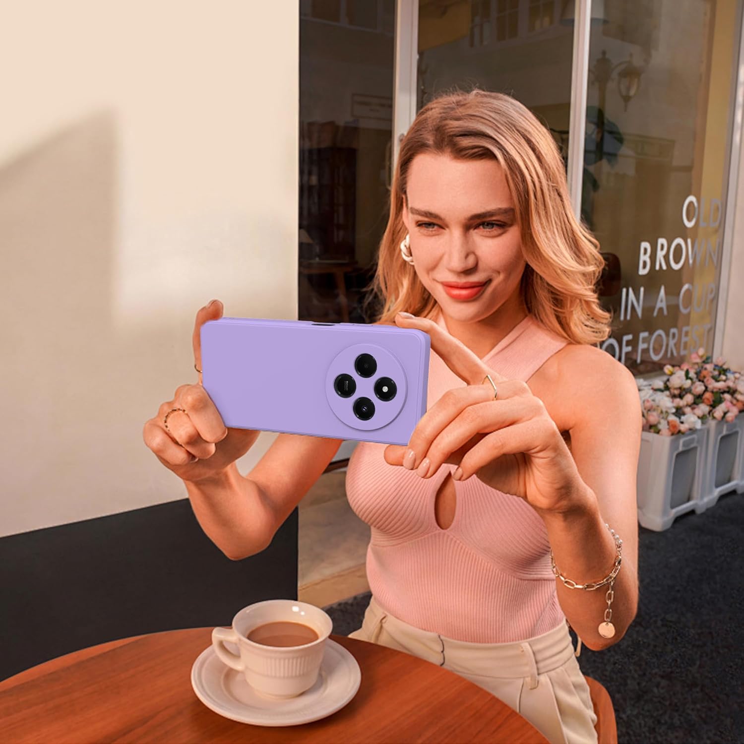 Thumbnail 4 de THIYUFUNS Hülle für Xiaomi Redmi 14C 4G mit 2 Schutzfolien – Dünne TPU Silikon Schutzhülle in Lila