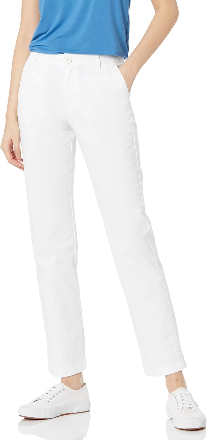 Detalle de Amazon Essentials Women's Slim Fit, Straight Leg Mid-Rise Stretch Twill Chino Pant
