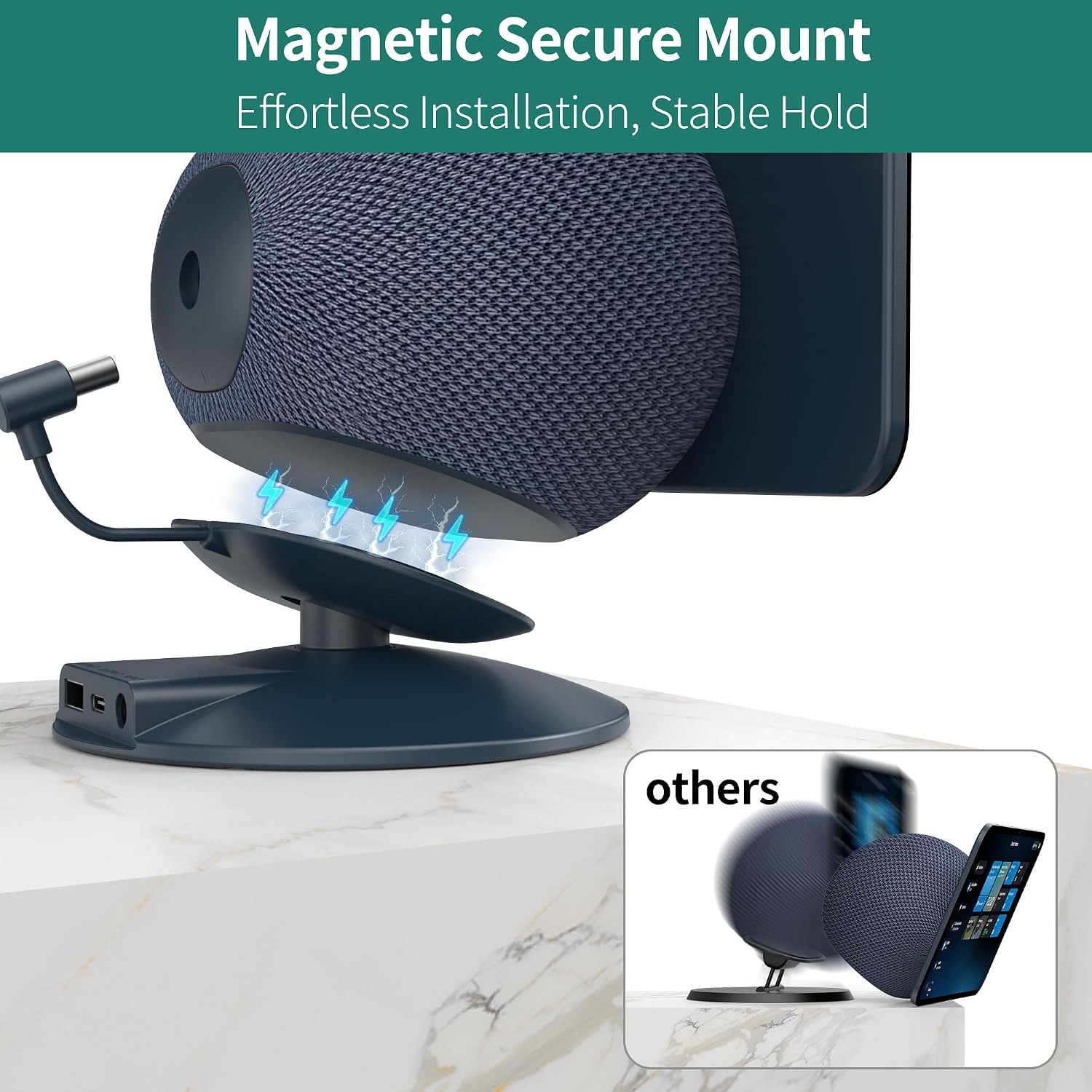 Detalle 2 de HomeMount Show 11 Stand with Magnetic Charging Hub (Graphite) for Show 11 and 2025 Show 8