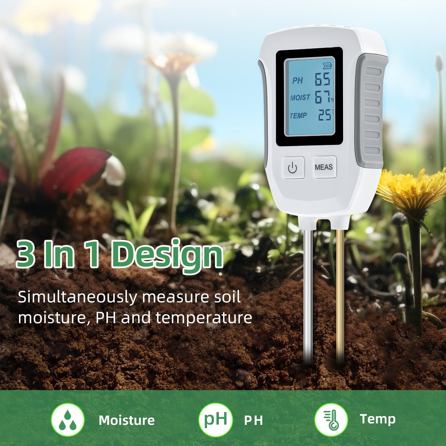 Thumbnail 1 de Mcbazel Soil Meter 3‑in‑1 soil tester 🌱