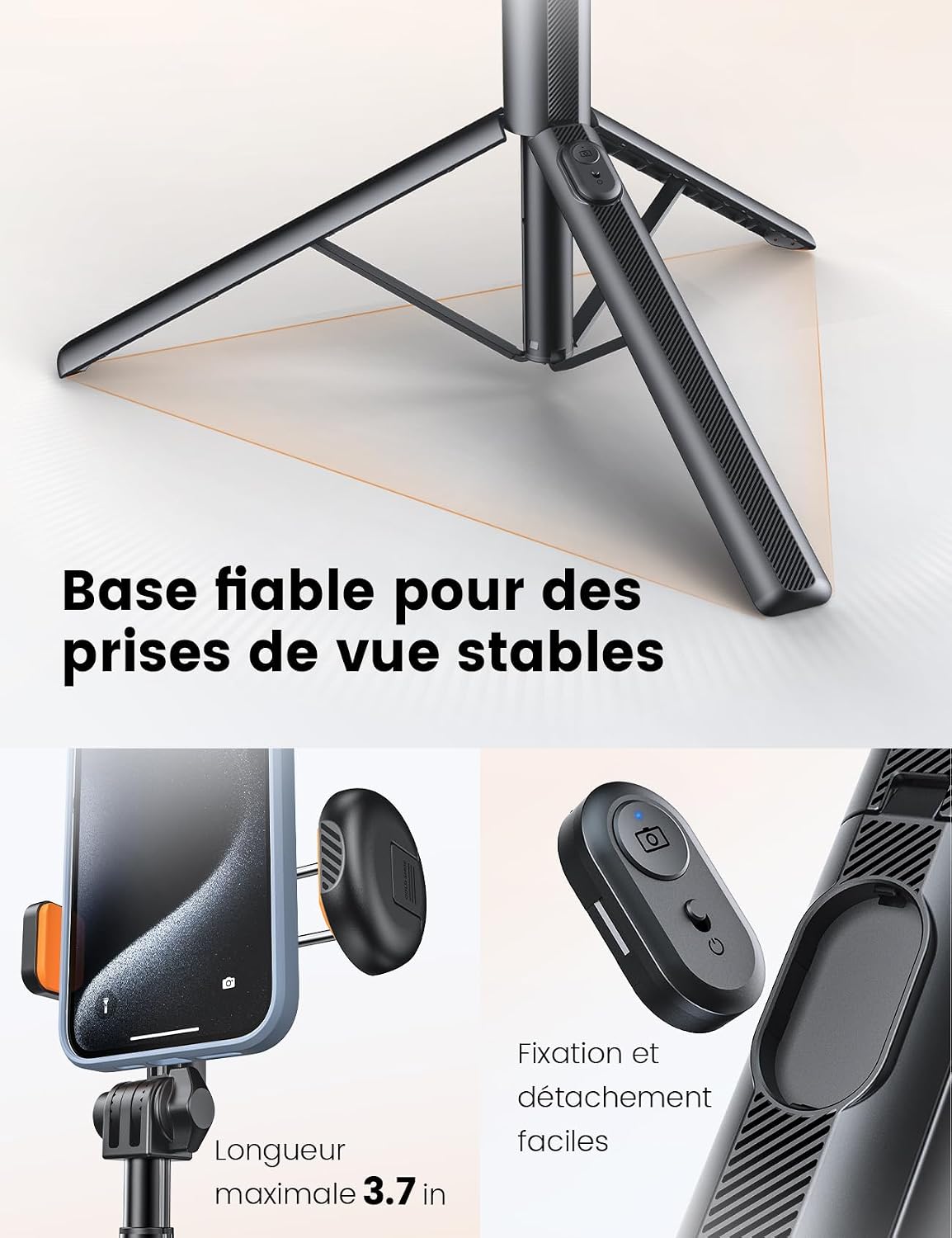 Detalle de ANXRE NT79 Trépied smartphone 180 cm