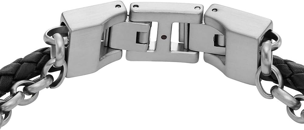 Thumbnail 4 de Fossil bracciale da uomo in pelle o acciaio inox con chiusura magnetica, a libro o a fibbia – stile casual