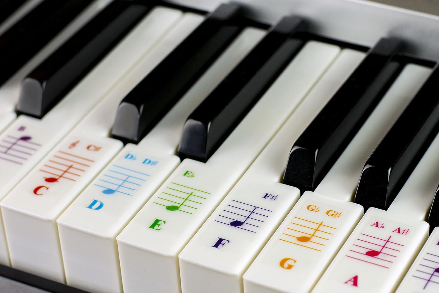 Detalle de QMG Piano Keyboard Stickers, Transparent Vinyl