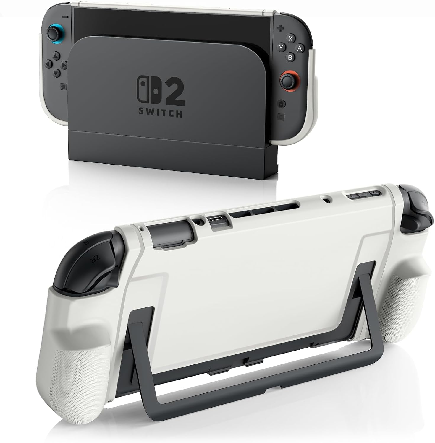 Detalle de TiMOVO Dockable Hülle für Switch 2 2025 – Soft-Grip Schutzhülle mit ergonomischem Griff, Dock-kompatibel