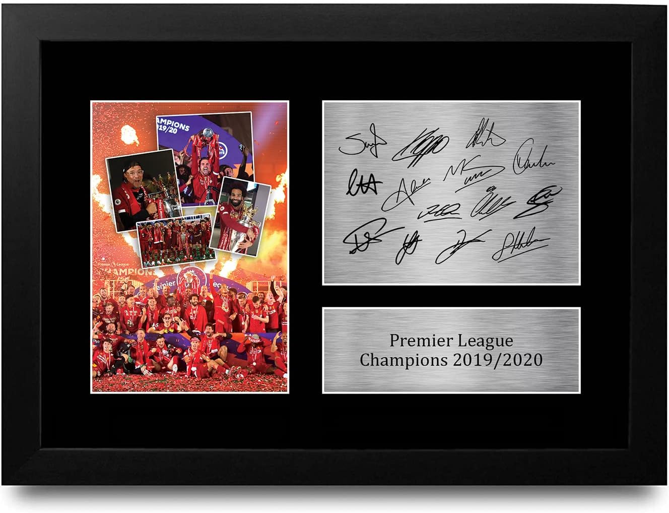 HWC Trading FR A4 Liverpool Premier League Champions 2019/2020 signed & framed print (A4)