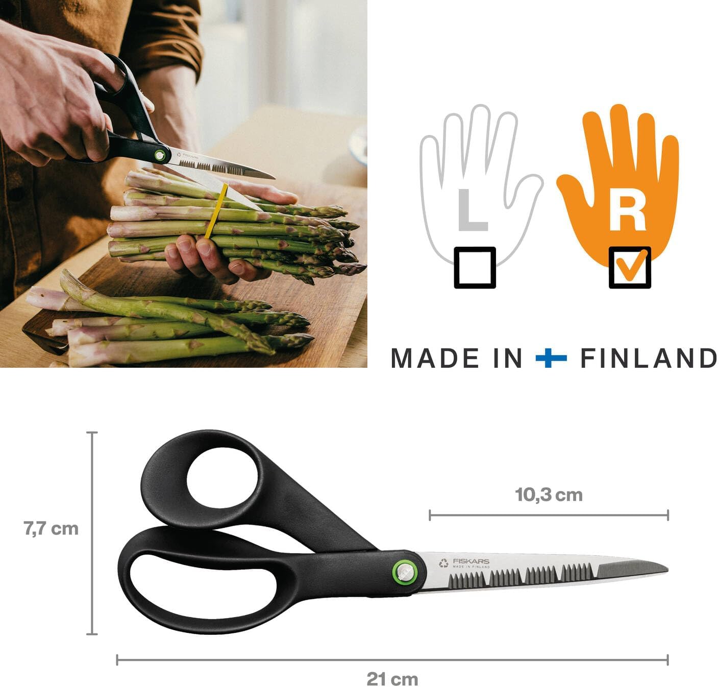 Thumbnail 1 de Fiskars ReNew Forbici da Cucina 21 cm – lama in acciaio inox rigenerato, manico ergonomico e plastica riciclata