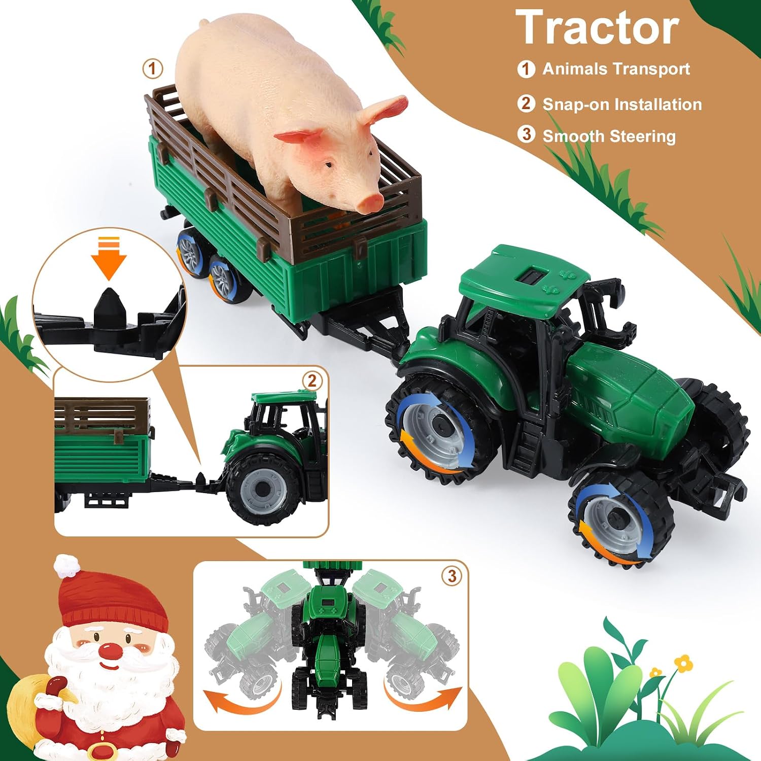 Detalle de BUYGER Farm Animals Figures Set 16pcs