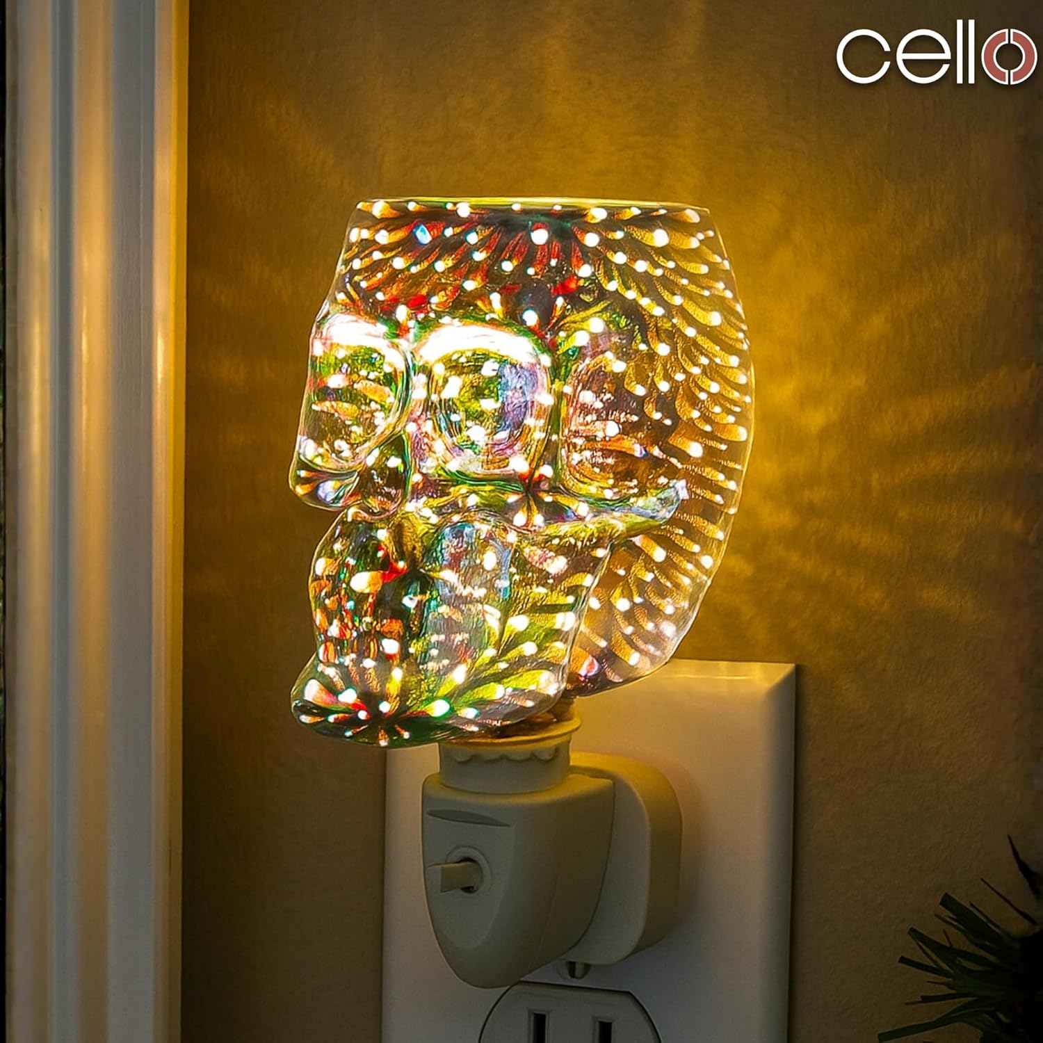 Thumbnail 3 de Cello Skull Electric Wax Melt Burner Plug-in (Infinity 3D design) with LED glow