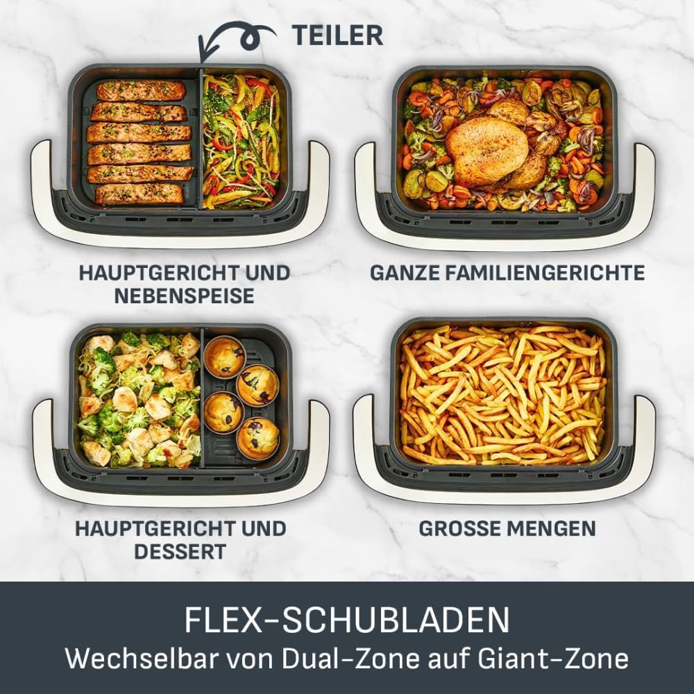 Detalle de Tefal Dual Easy Fry Flex Heißluftfritteuse 9L