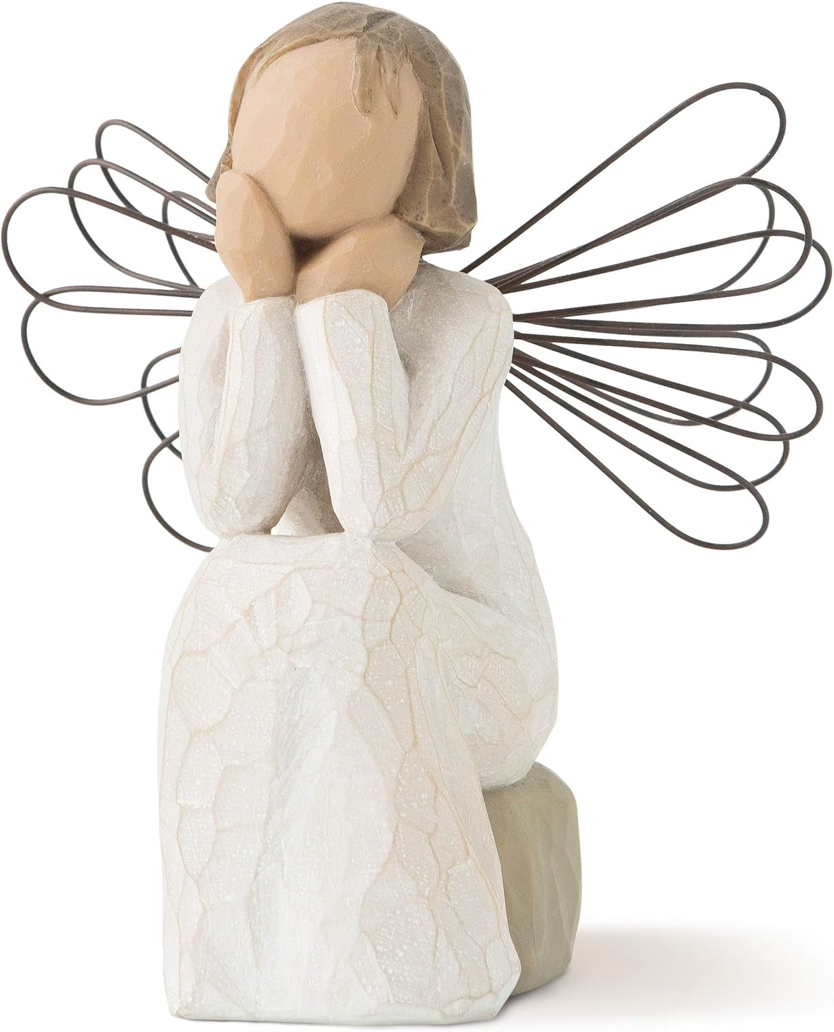 Detalle de Enesco 26079 Ange de la Tendresse – ange en résine sculpté, livré en coffret cadeau