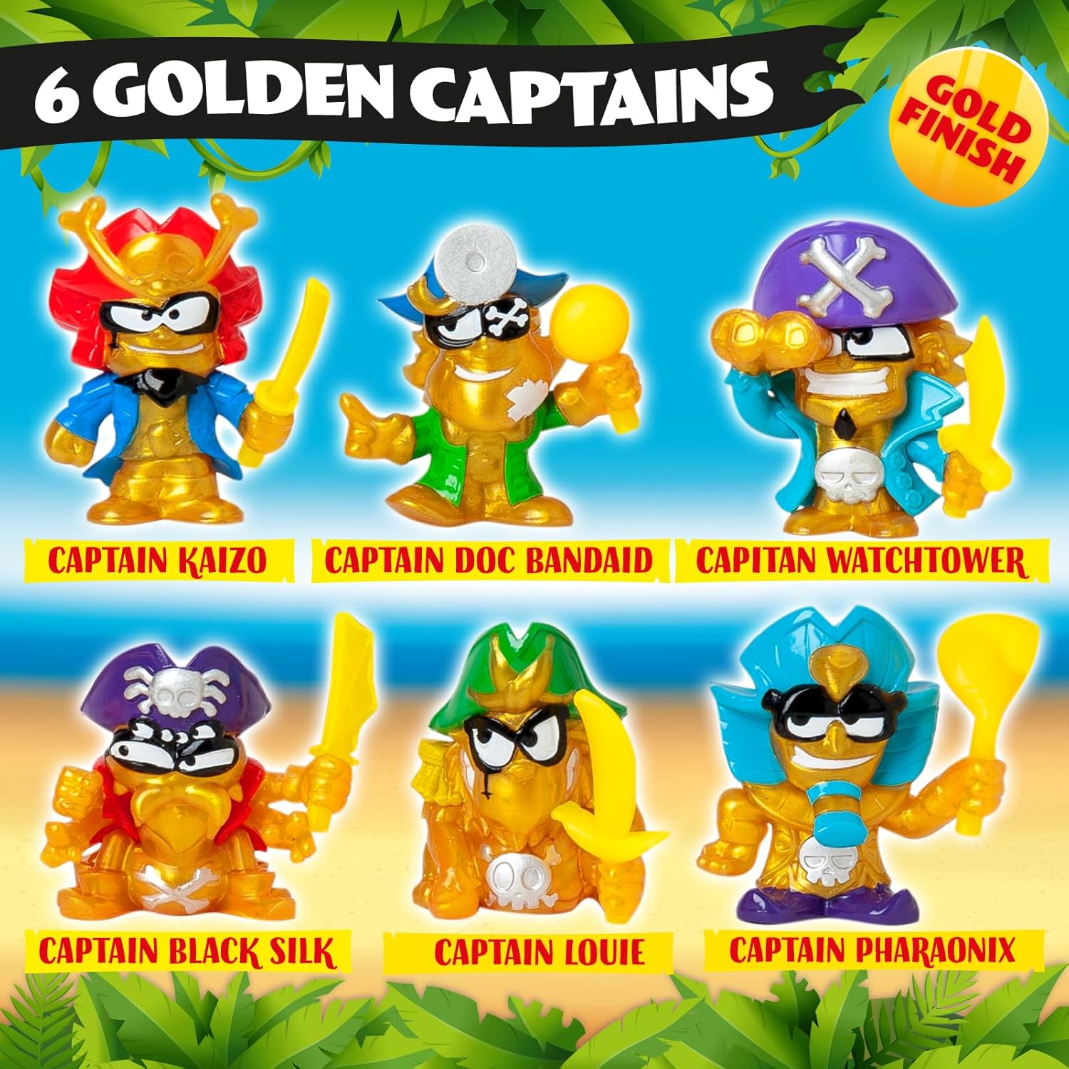 Thumbnail 5 de PIRATIX ADVENTURE WORLD Crazy Jungle Captain Pack „Doc Bandaid“ – Captain-Dock mit Neon-Accessoires (enthält 4 Piratix)