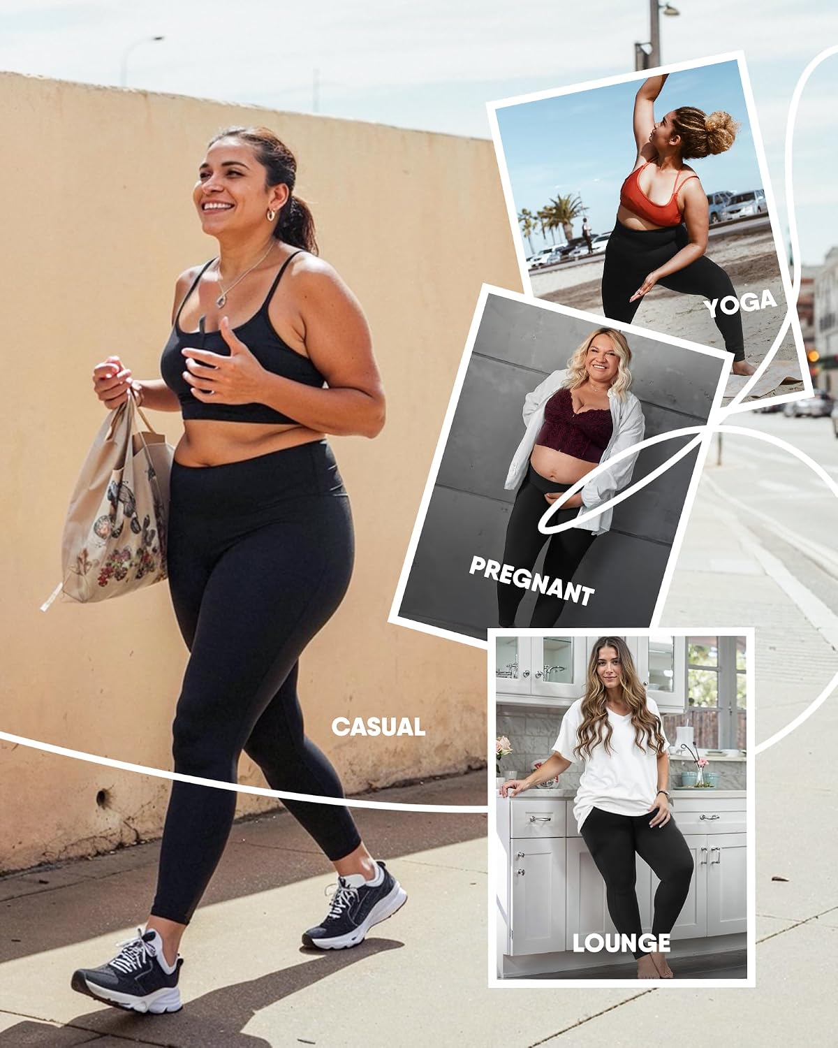 Detalle de HLTPRO 3 Pack Plus Size Leggings for Women (X-Large to 4X) — High Waist, 4-Way Stretch, Soft & Breathable