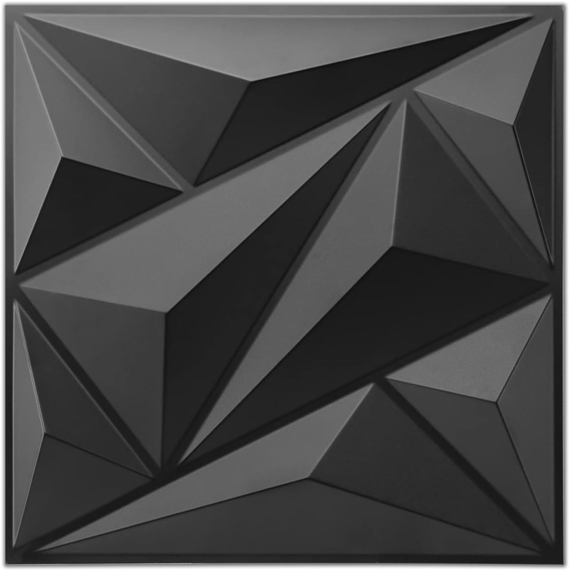 Detalle de Art3dwallpanels Diamond 3D PVC Wall Panels, Black, 12 x 12 Inches