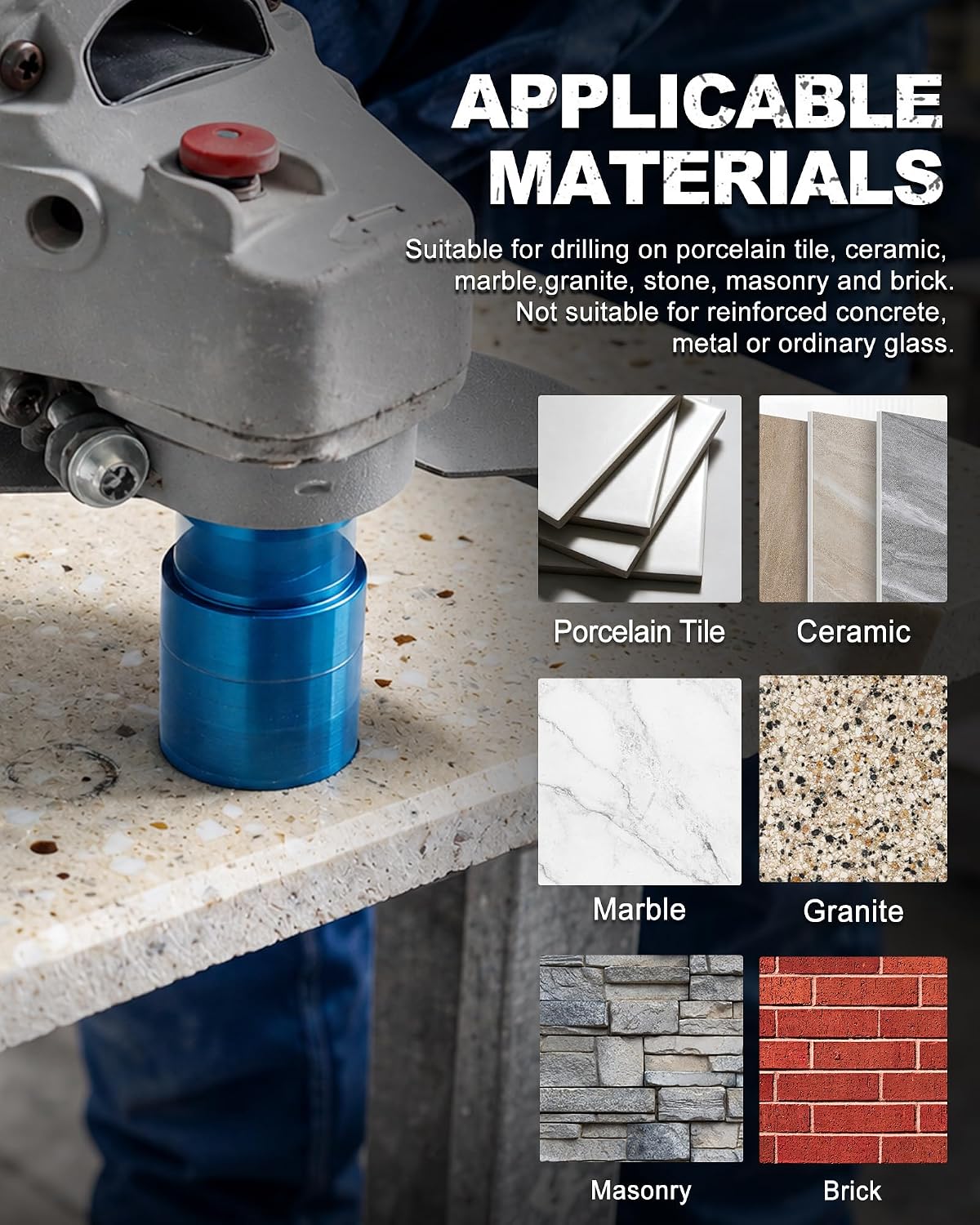 Thumbnail 6 de BRSCHNITT Diamond Hole Saw Kit for Tile, Multiple Sizes and Vacuum-Brazed Bits
