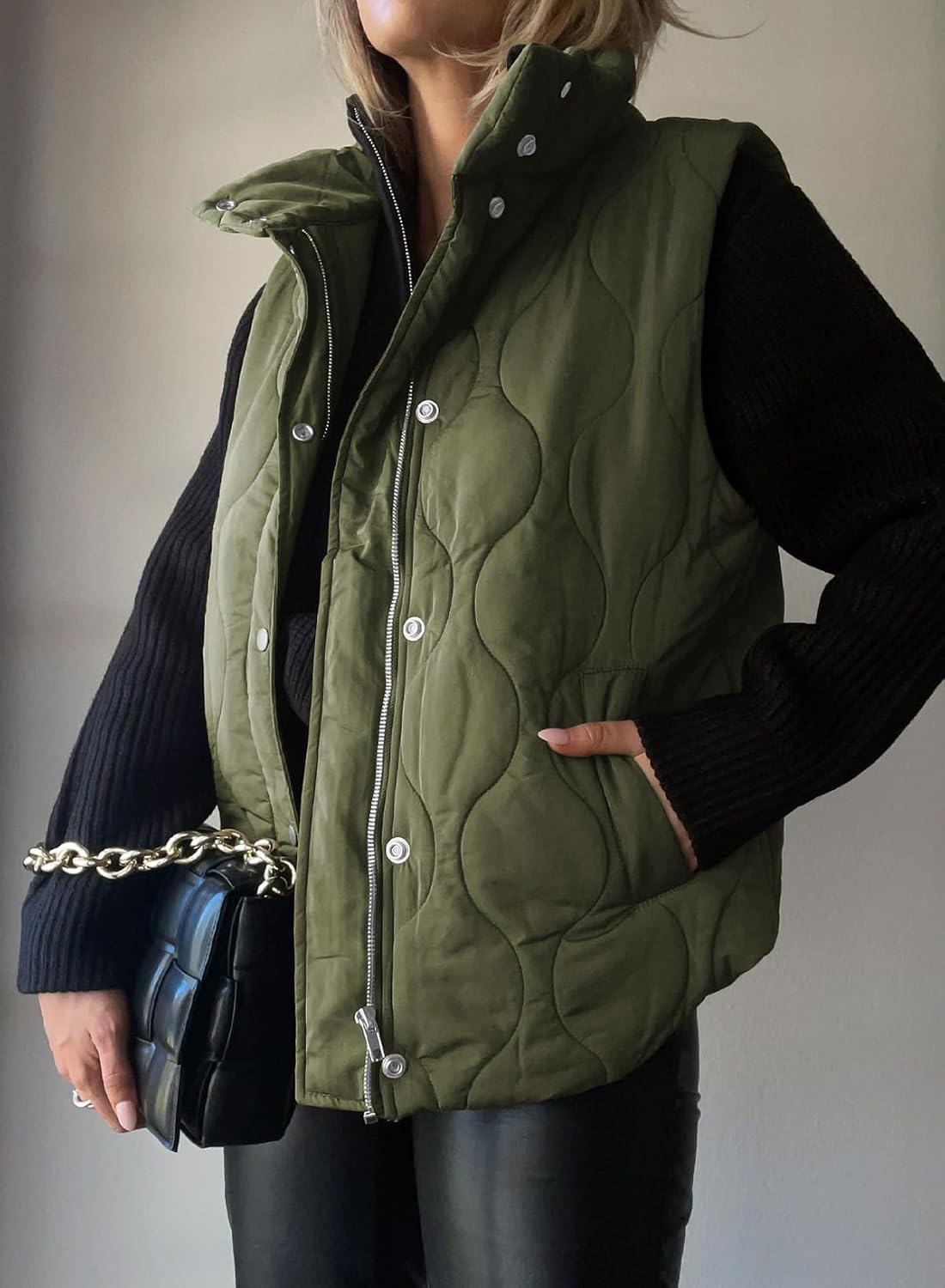 Thumbnail 2 de EVALESS Cropped Puffer Vest Lightweight