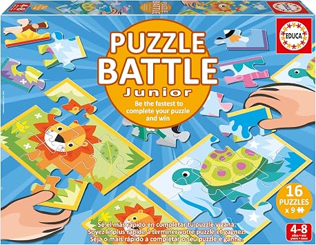 Detalle de Educa - Puzzle Battle Animales 🐾 | Conviértete en el Ganador
