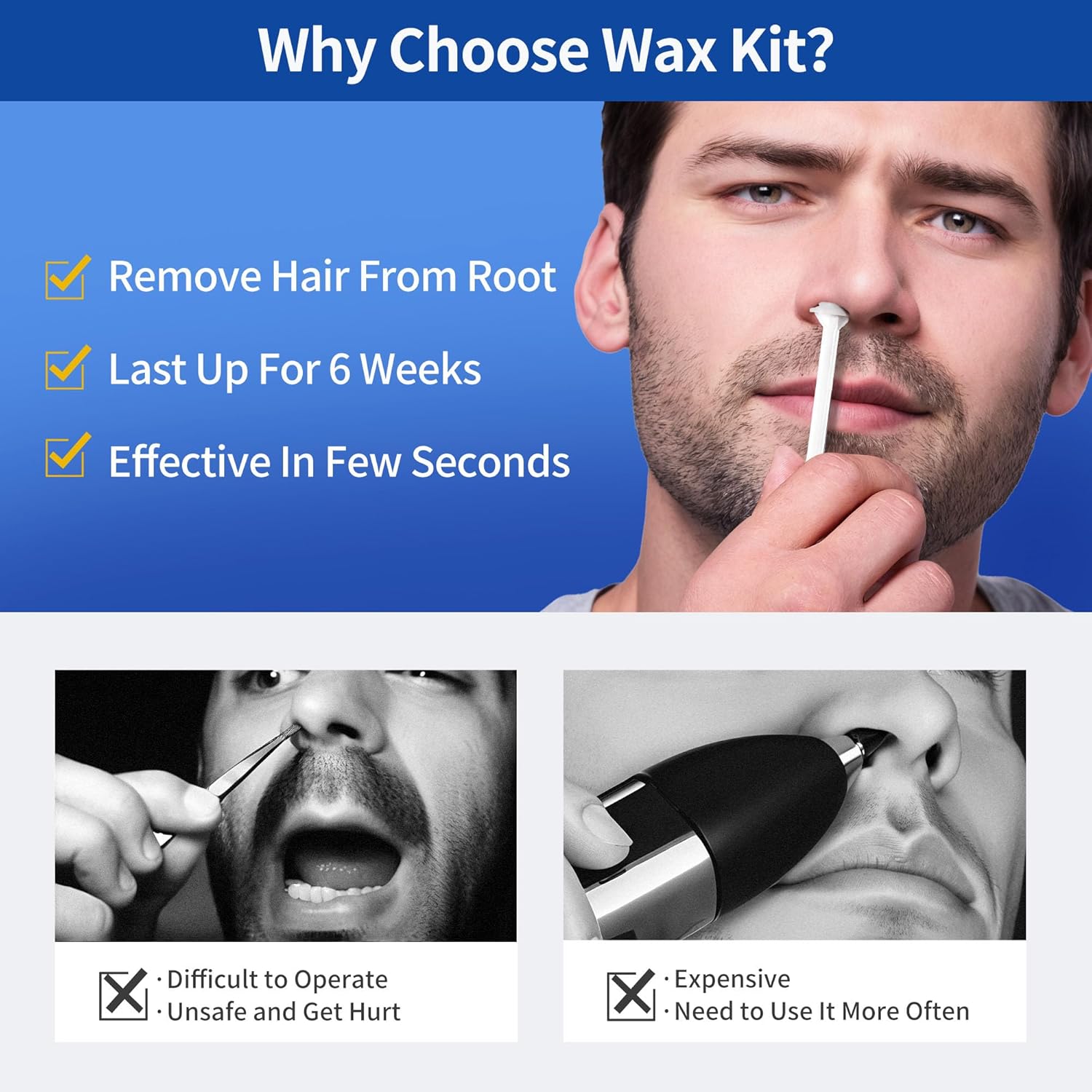 Thumbnail 2 de Kit ceretta per naso e orecchie Nose Wax da 50 g con coppetta in silicone e applicatori