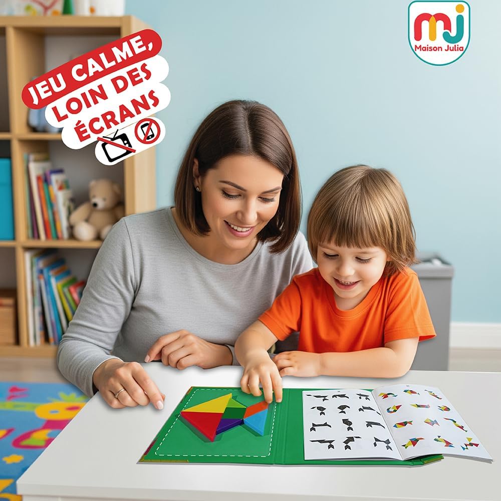 Detalle de Maison Julia Tangram Enfant Magnétique 7 pièces 🧩