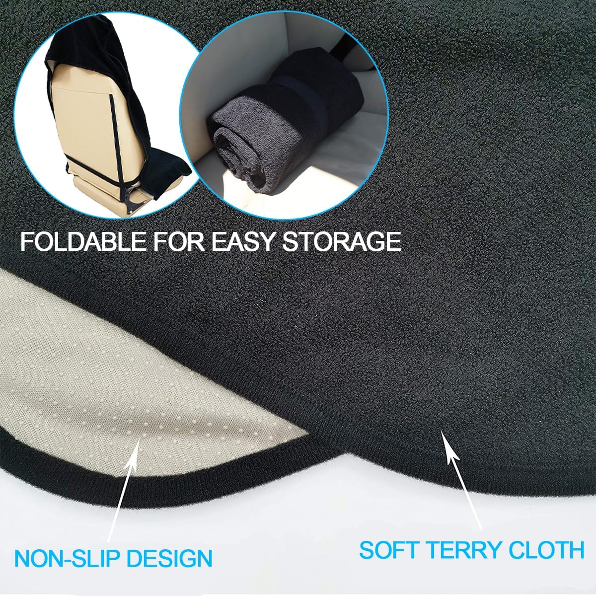 Thumbnail 5 de Mandark 2-Piece Green Terry Cloth Front Seat Covers, Waterproof and Washable