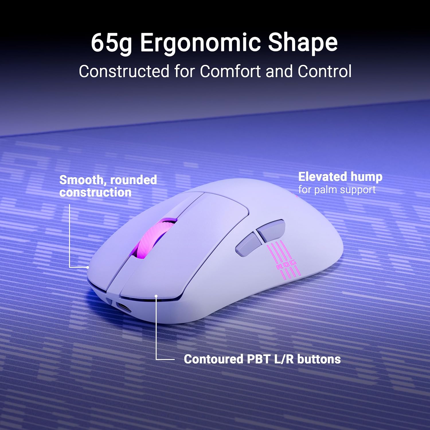 Detalle de ASUS ROG Keris II Origin 65g Wireless Mouse