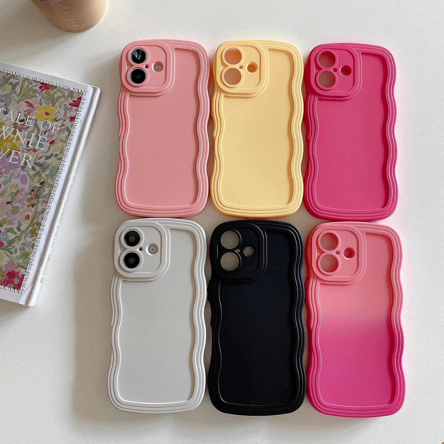 Thumbnail 6 de UEEBAI Hülle für iPhone 16 – Rosa, Wellen-Design, Ultra Dünn & Stoßfest
