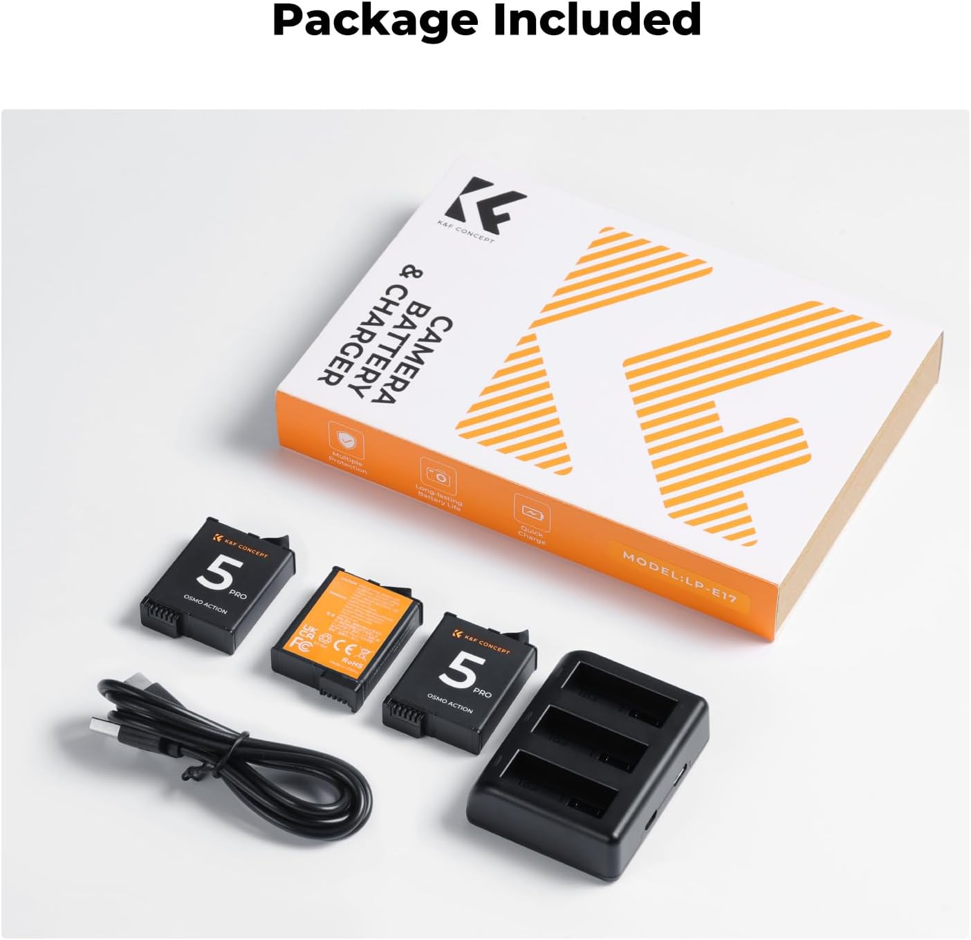 Thumbnail 6 de K&F CONCEPT Osmo Action 2100mAh 3-Pack