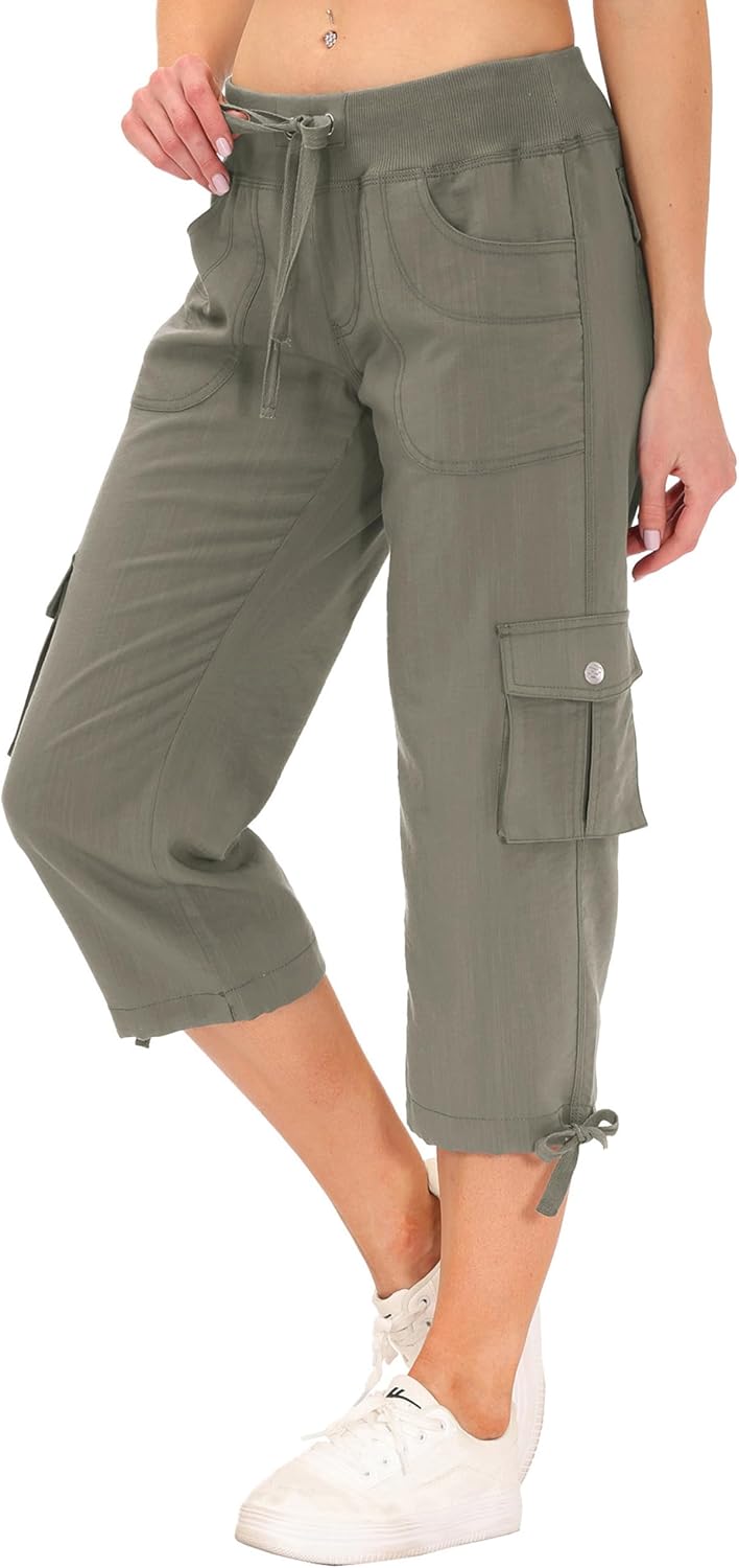 Thumbnail 2 de MoFiz Women’s Relaxed-Fit Capri Pants 3/4 Hiking Joggers with Cargo Pockets